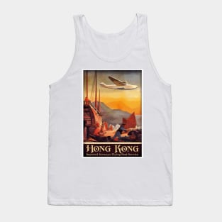 Hong Kong, Imperial Flying Boat Service - Vintage Travel Poster Design Tank Top